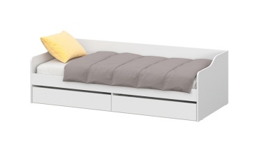 Кровать "КР 2" (универсальная) Белый текстурный+основание