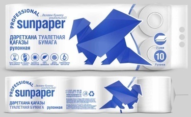 Туалетная бумага "Sunpaper" двухслойная белая 17м в обертке