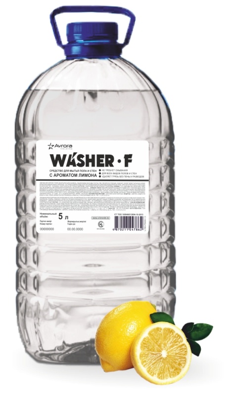 Средство для пола и стен "Washer-F" 5000 мл, С ароматом лимона