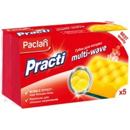 Paclan Practi губки для посуды Multi-Wave, 5 шт