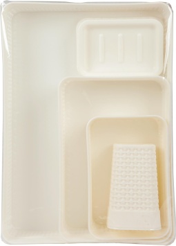 Набор для ванной комнаты OSLO Comfort 5 предметов (орг.А4, А5, А6, мыльница, подст д/з.щ) молочный т
