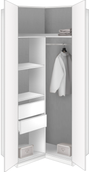 С5.18 Шкаф для одежды угловой без зеркала 960х1995х960 (белый, белый, Лотос 128)