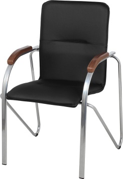 Самба СТ стул (Кожа иск.,DO №350(черный),орех (1031),гальв.)