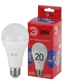 Лампа светодиодная A65-20W-865-E27 R, (диод, груша, 20Вт, хол, E27) ЭКО LED "ЭРА"