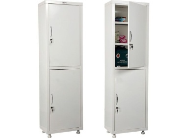 Шкаф медицинский двухстворчатый со стальными дверями MD 1 1650/SS (Промет)