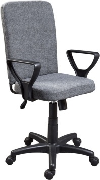 Кресло Квадро Н  подл.пластик крестовина пластик черный гобелен  17 М( серый)