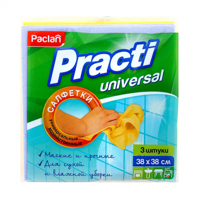 Paclan Practi салфетка для уборки из нетканного полотна 38х38 см, 3 шт
