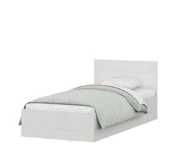 Мебель для спальни "МСП 1 Кровать одинарная 0,9*2,0" Серия 2 Ясень Анкор светлый+основание