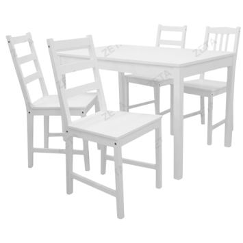 Столовый комплект 1+4 стульев мод Ladder Back бел. (ВИ)