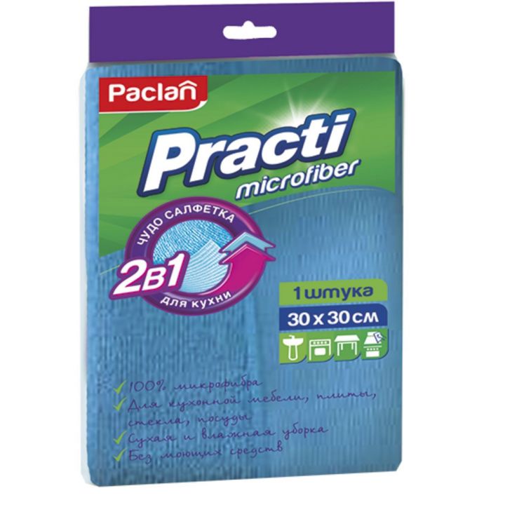 Paclan Practi Micro Салфетка из микрофибры для кухни 2 в 1 30х30см