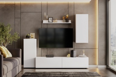 Мебель для гостиной "МГС 10" Белый текстурный