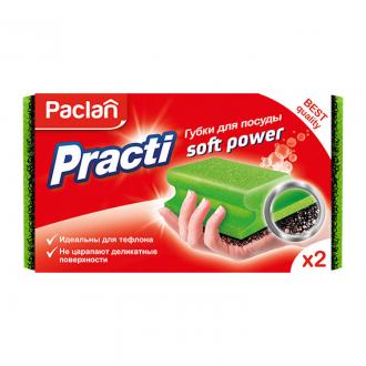 Paclan Practi губки для посуды Soft Power, 2 шт