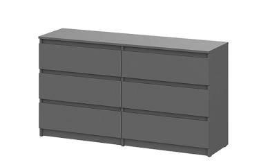 Модульная система "Денвер" Комод с ящиками (1,38м) Графит серый