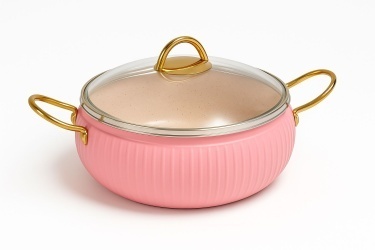 Кастрюля d28 PMT cream-black-pink (И-HB)