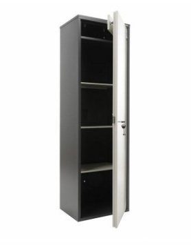 Шкаф металл. М-1490 р.460*340*1490Н (М) корпус мокрый асфальт/дверь белая