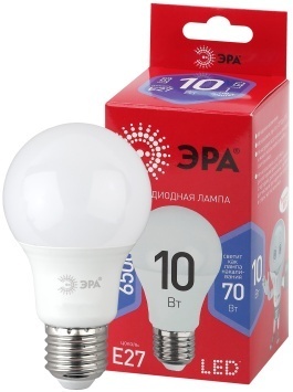 Лампа светодиодная ЭРА A60-12W-827-E27 R, (диод, груша, 12Вт, теплый белый свет, Е27) RED LINE