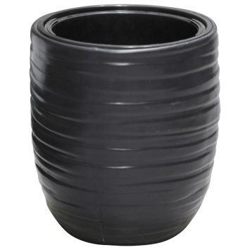Кашпо для цветов Лайн М м/п черн.