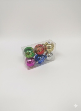 Ёлочка игрушка цветочные снежинками 6 шт