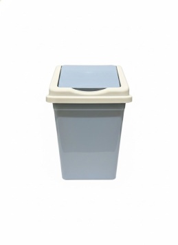 Ведро для мусора с подвижной крышкой  5л квадратное (серо-синий/светло-серый)