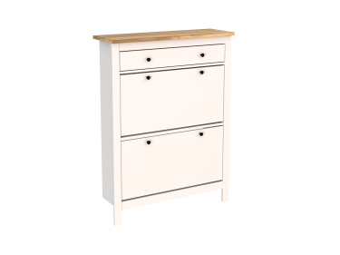 2.08.10.190.14 САГА тумба для обуви 92х122 белая/ясень (р.920*299*1223Н)