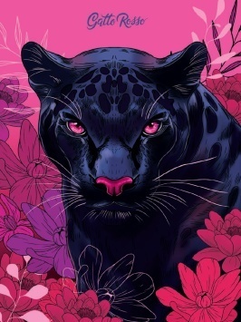 Gatto Rosso. Блокнот в клетку "ДИКИЕ КОШКИ" ПАНТЕРА