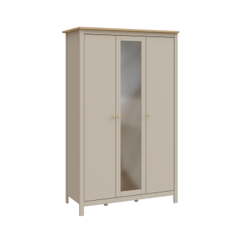 2.08.01.040.20 САГА шкаф 3 двери с зеркалом кашемир/ясень  р.1320*646*2155Н