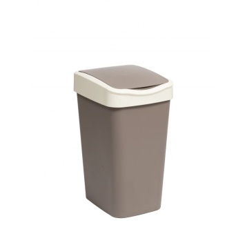 Ведро для мусора с подвижной крышкой "Tandem" 20л (шоколад/слон.кость)