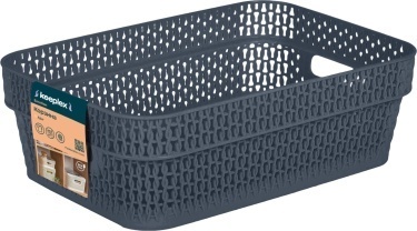 Корзина для хранения Keeplex Ajur с ручками 3л 27,1х18,3х8,7см космический серый