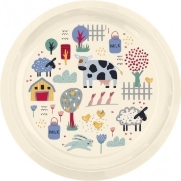 Тарелка с декором, D215мм (светло-бежевый)