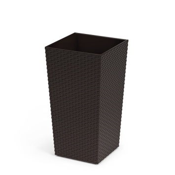 Кашпо напольное "Ротанг" 285х270х515мм (со вставкой)(мокко) (Альтернатива РФ)