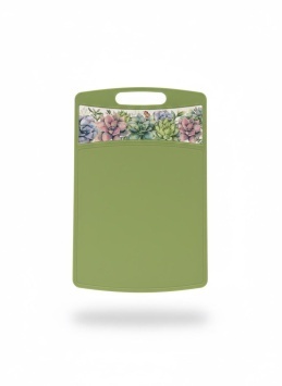 Доска разделочная "Bergamo" прямоугольная 335x220x4мм с декором (зеленый)