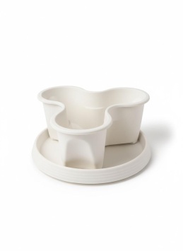 Горшок для цветов "Клевер" с поддоном м/п белый