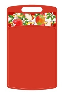 Доска разделочная "Bergamo" прямоугольная 260x155x3,5мм с декором "Сицилия" (красный)