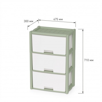 Комод "Колорит" 3-х секцион. (оливковый) (уп.1) (Альтернатива РФ)