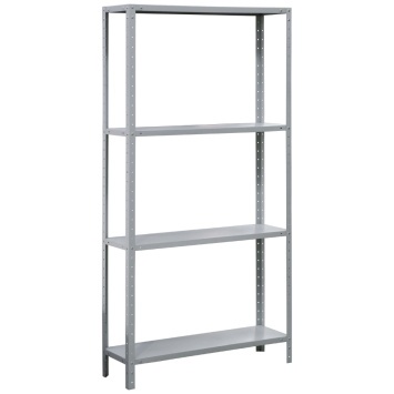 Стеллаж металл. LS4 4 полки 1000*300*2000H (М) Белый шагрень