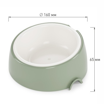 Лего-миска для животных с наклоном "Юта" 0,3л ALTA (оливковый) (уп.14) (Альтернатива РФ)