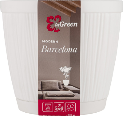 Горшок для цветов InGreen BARCELONA 6,5л, D240мм утренний туман (Репаблик РФ)