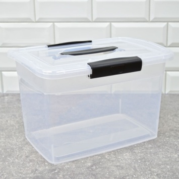 Ящик для хранения Keeplex Vision с защелками 11л 35х23,5х22,2см прозрачный кристалл (Репаблик РФ)