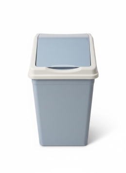 Ведро для мусора с подвижной крышкой 16л квадратное (серо-синий/светло-серый)