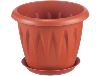 Кашпо  АЛИЦИЯ D140мм 1л с поддоном (разн.цв.) М 3064 (М-Пластика РФ)