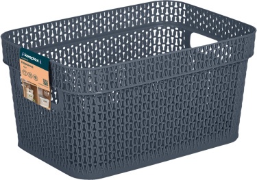 Корзина для хранения Keeplex Ajur с ручками 5л 27,1х18,3х13,7см космический серый