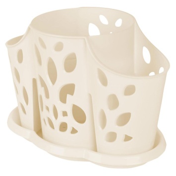 Сушилка для столовых приборов Plast Team 3х-секционная 177х110х130 мм молочный туман (Репаблик РФ)