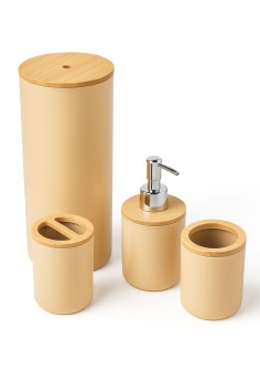 Набор аксессуаров для ванной комнаты "Бамбук" (бежевый) (Альтернатива РФ)