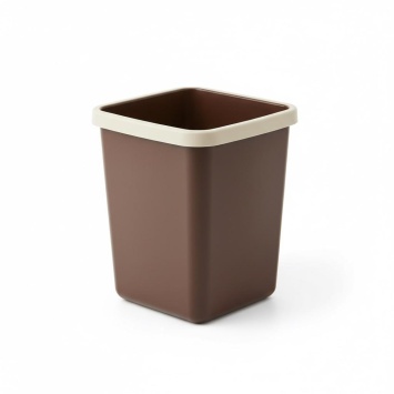 Ведро для мусора с фиксатором квадратное 8,5л (слон.кость/шоколад)