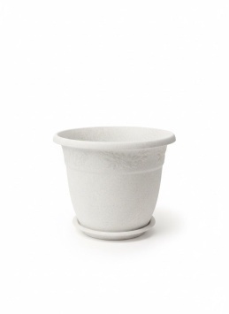 Кашпо для цветов Рябина 6л с поддоном м/п бел.мрамор