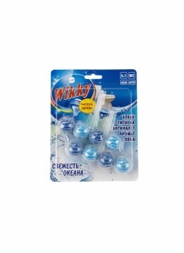 Подвесной блок для унитаза Wikky 4 шарика "Свежесть океана" 2 шт