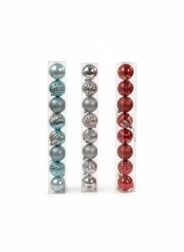 Елочное подвесное украшение шарики в колбе 8 шт B-1221