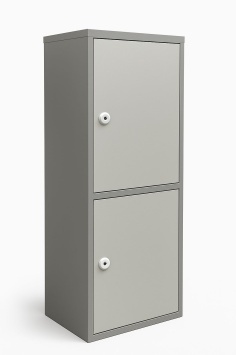 Шкаф металл. М-1320 р.460*340*1320Н (М) корпус св.серый шагрень/дверь белый шагрень