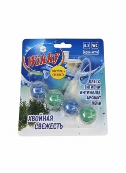 Подвесной блок для унитаза Wikky 4 шарика "Хвойная свежесть" 1 шт