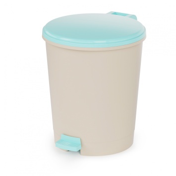 Контейнер для мусора 12л (с педалью)(бежево-голубой) (уп.2) (Альтернатива РФ)